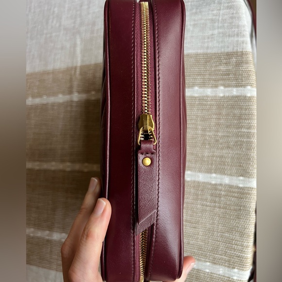 Yves Saint Laurent Burgundy Quilted Leather Lou Camera Bag - Picture 8 of 9